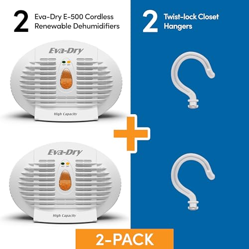 Eva-Dry E-500 Renewable Dehumidifier 2-Pack (6–8 oz Capacity Each), White – Ideal for Closets, Bathrooms, Safes, Boats, and RVs - Image 4