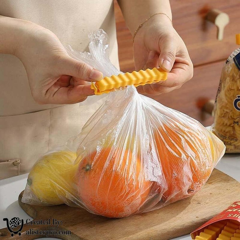 Bag Clips - French Fries Shape with Plastic Holder, Reusable Food Sealing Clips for Snacks, Baking Chips, 12 Pcs Set to Keep Fresh in Kitchen - Image 3