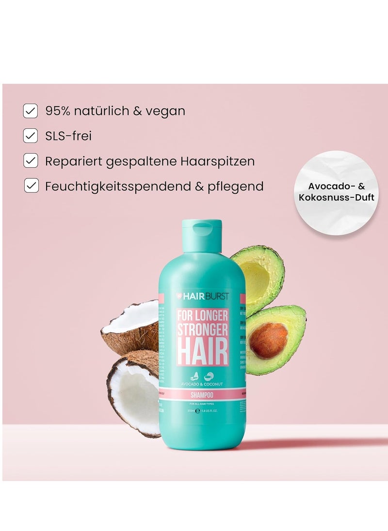 HAIR BURST HAIRBURST Hair Growth Shampoo For Woman - Reduces Hair Loss - Strengthens Existing Hair Growth - Contains No SLS and Parabens - Scented Coconut and Avocado Aroma - New Bigger Bottles 350ml  - Image 2