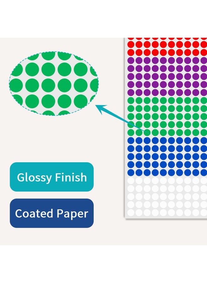 Ouzoustate 1/4" Colored Dot Stickers 2750 PCS Round Circle Stickers Colored Coding Labels Yard Garage Sale Price Stickers (Colorful) - Image 5