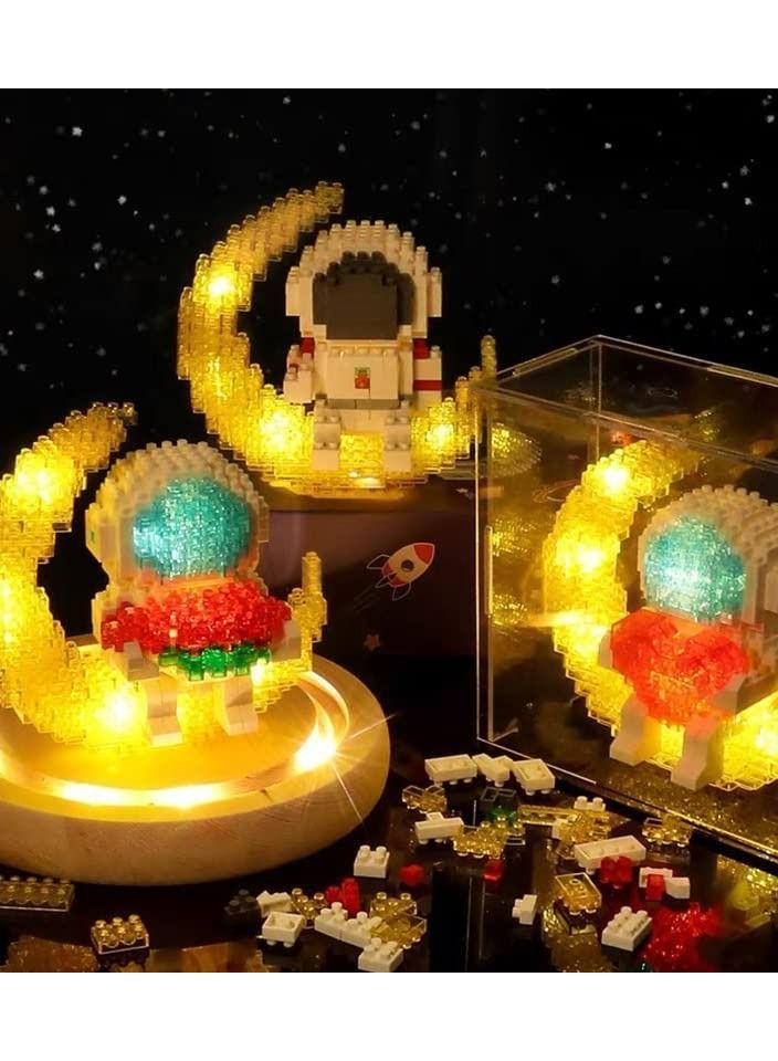Loquat Astronaut Mini Building Blocks, Micro Blocks Cool Small Toys with Led Lighting Kit, Block Model Set Gift for Kids or Adults, Space Toy Puzzle Assembling (378 PCS) - Image 4