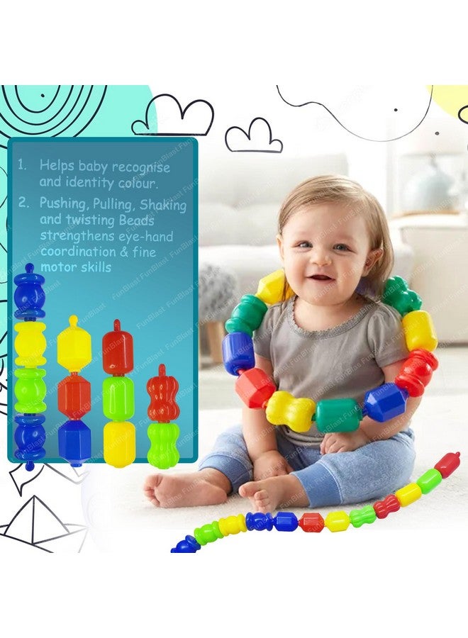 FunBlast Connecting Beads for Kids - Shape Sorting Toys for Kids, DIY Toys, Interlocking Puzzle Blocks, Indoor Games for Kids, Stacking and Balancing Toys, Return Gifts for Kids (Multicolor) - Image 2