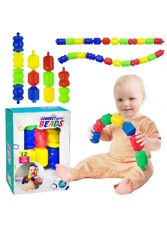 FunBlast Connecting Beads for Kids - Shape Sorting Toys for Kids, DIY Toys, Interlocking Puzzle Blocks, Indoor Games for Kids, Stacking and Balancing Toys, Return Gifts for Kids (Multicolor) - Image 1