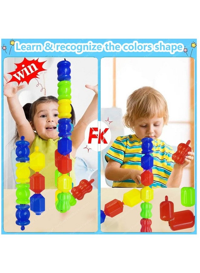 FunBlast Connecting Beads for Kids - Shape Sorting Toys for Kids, DIY Toys, Interlocking Puzzle Blocks, Indoor Games for Kids, Stacking and Balancing Toys, Return Gifts for Kids (Multicolor) - Image 5