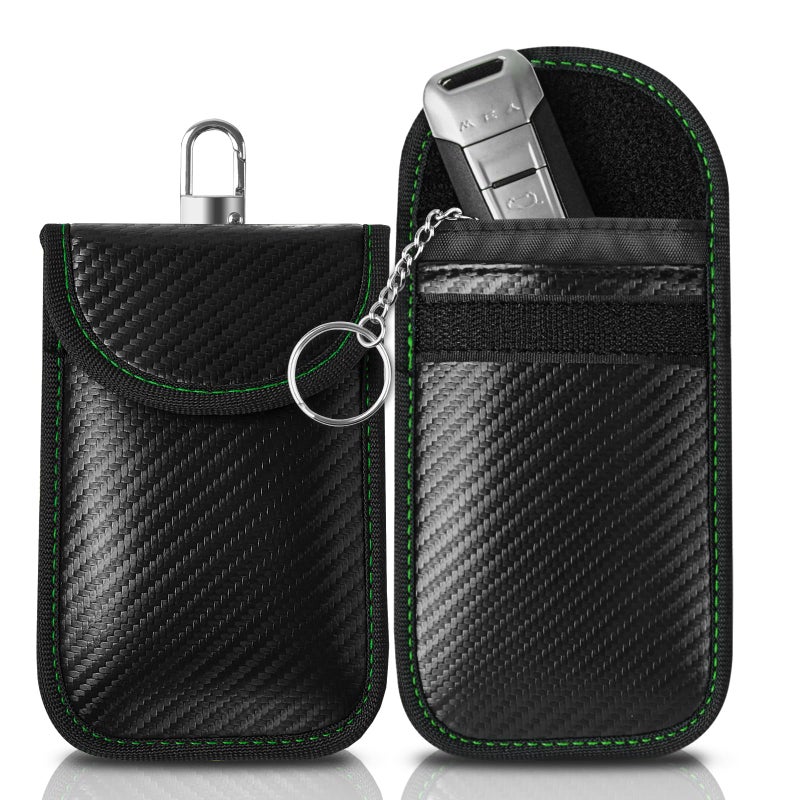 Meliya Faraday Pouch Bag for Car Keys, RFID Signal Blocking Holder, Faraday Key Fob Protector, Anti-Theft Key Fob Case (Green) - Image 1