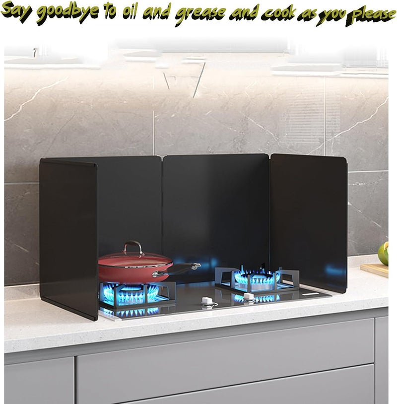 2 Pack Stainless Steel 2-Sided Folding Splatter Guard - Portable Kitchen Oil Shield, Anti-Splatter Backsplash for Stove, Cooking Fat Splash Protector - Image 4