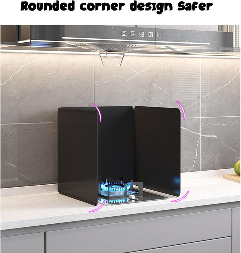 2 Pack Stainless Steel 2-Sided Folding Splatter Guard - Portable Kitchen Oil Shield, Anti-Splatter Backsplash for Stove, Cooking Fat Splash Protector - Image 5