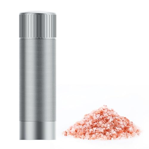 Luvan Salt Grinder Professional Grade Salt Mill with Unique Burr Grinder 12 Adjustable Coarseness Settings Lightningfast grinding speed Heavy Duty Aluminum Manual Salt and Pepper Grinder