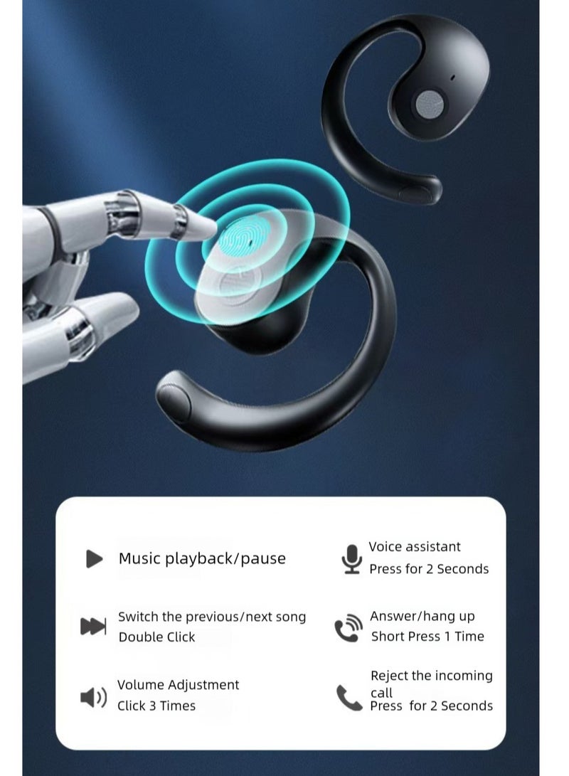 Bluetooth Headphones 5.3 Bluetooth Sport Earphones with Ear Hooks，Lightweight Open Ear Design 4 Microphones 35 Hours - Image 2