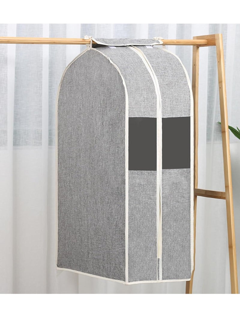 SYOSI Clothes Storage Bags with Zipper, Transparent Window Cotton Garment Bags for Hanging Clothes Storage for Clothes, Coats, Jackets, Shirts (Color : Light Grey#1020, Size : 60x28x105cm) - Image 1