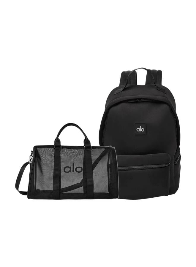 ألو شنطة سفر شبكية سودا شفافه من ALO Yoga و شنطة ظهر مجموعه | شنطة رياضة ستاتي سودا ضد المية للستات، مناسبة للسفر والرياضة - Image 1