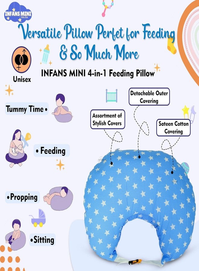 Infans Mini Baby Bedding Set Combo for New Born - Baby Sleeping Bag, Baby Feeding Pillow Ideal for 0 to 6 Months Babies (Star Blue) - Image 4