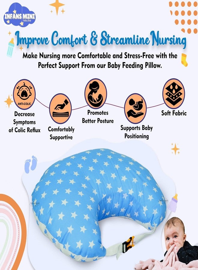 Infans Mini Baby Bedding Set Combo for New Born - Baby Sleeping Bag, Baby Feeding Pillow Ideal for 0 to 6 Months Babies (Star Blue) - Image 5