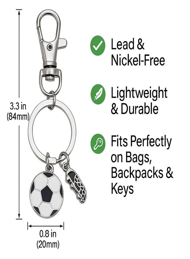 Infinity Collection Soccer Keychain, Zipper Pull Soccer Charm Personalized Keychains, Stainless Steel Non-Tarnish Key Accessories, Personalized Gifts Key Rings Gift for Soccer Players - Image 2