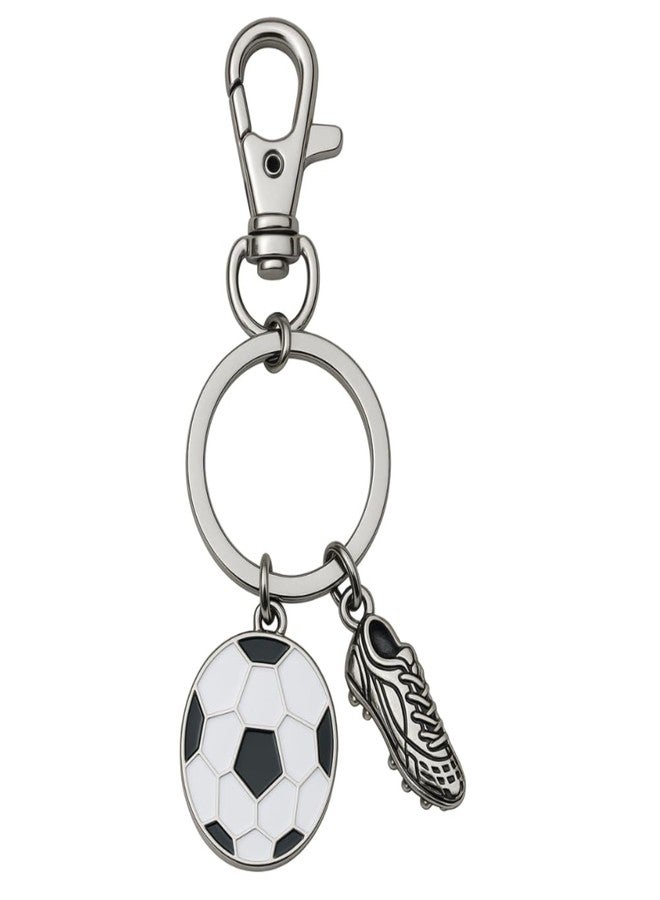 Infinity Collection Soccer Keychain, Zipper Pull Soccer Charm Personalized Keychains, Stainless Steel Non-Tarnish Key Accessories, Personalized Gifts Key Rings Gift for Soccer Players - Image 1