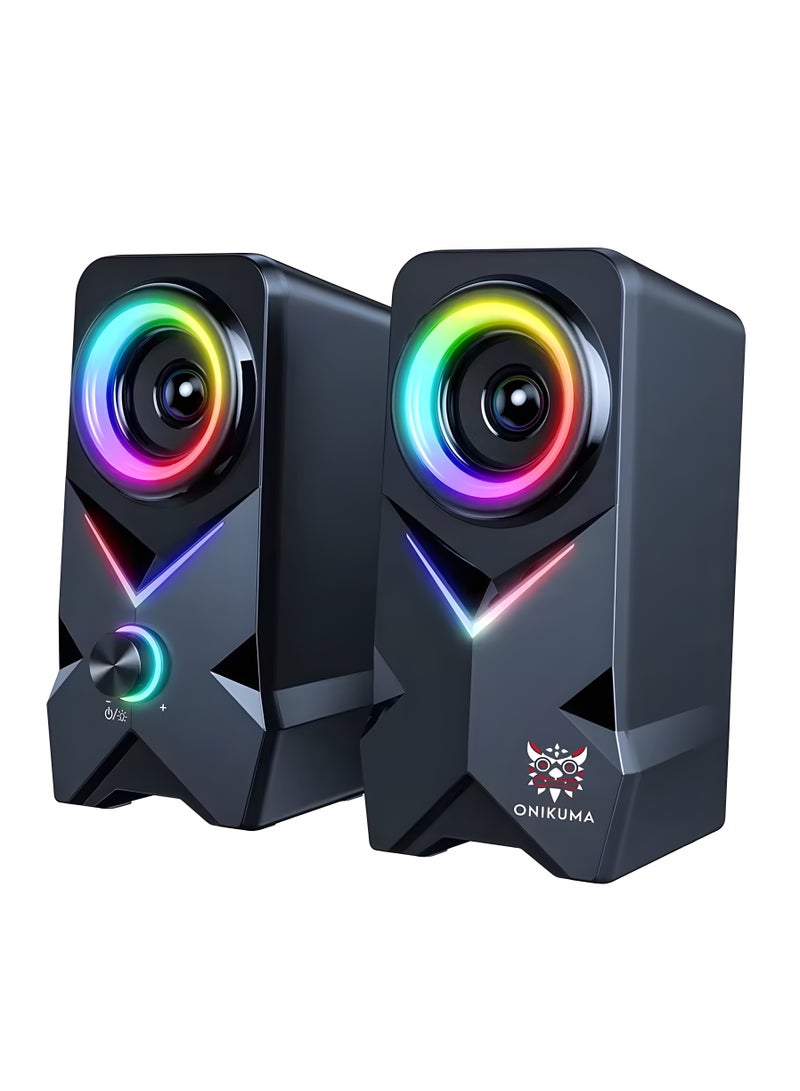 onikuma Onikuma L2 Multimedia Speaker, Bluetooth, 10W, USB Input, 140cm AUX Cable - Black  - Image 1