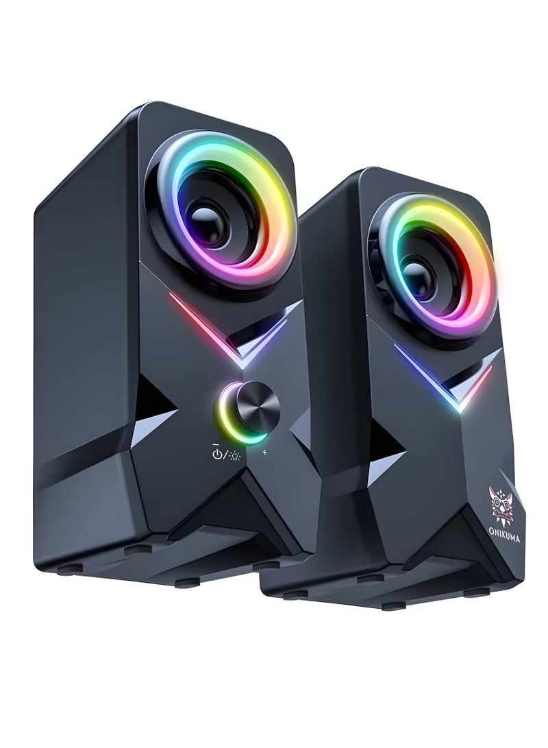 onikuma Onikuma L2 Multimedia Speaker, Bluetooth, 10W, USB Input, 140cm AUX Cable - Black  - Image 2