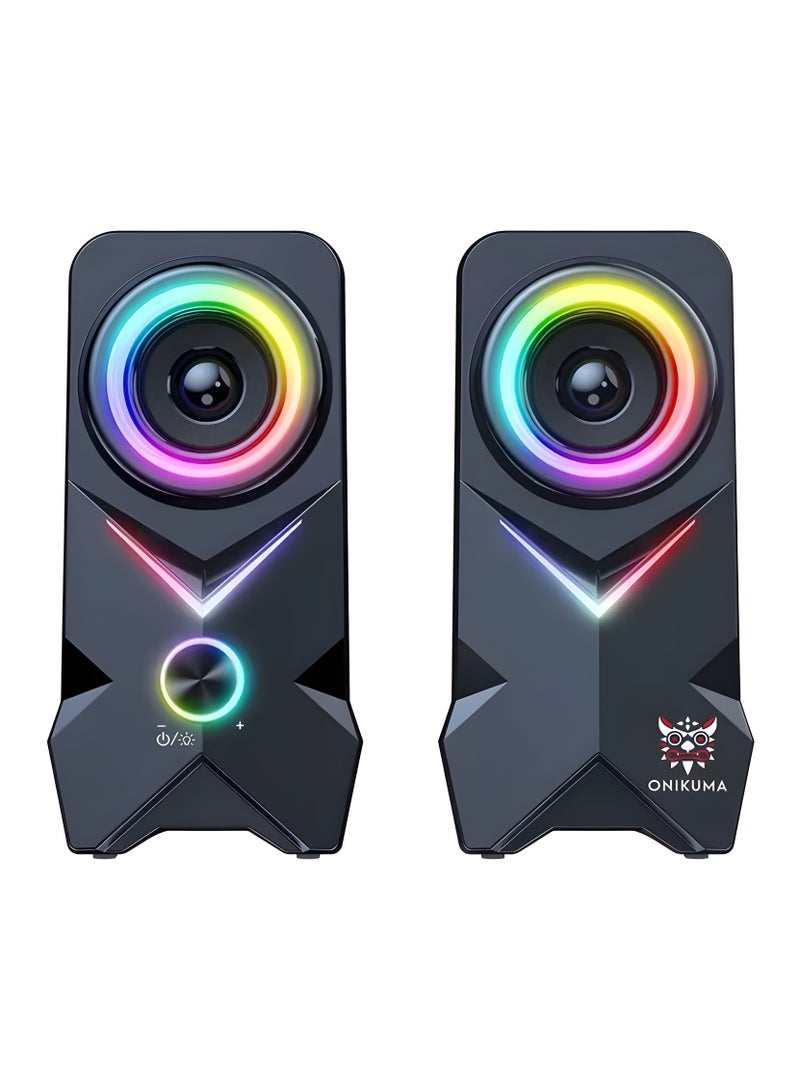 onikuma Onikuma L2 Multimedia Speaker, Bluetooth, 10W, USB Input, 140cm AUX Cable - Black  - Image 3