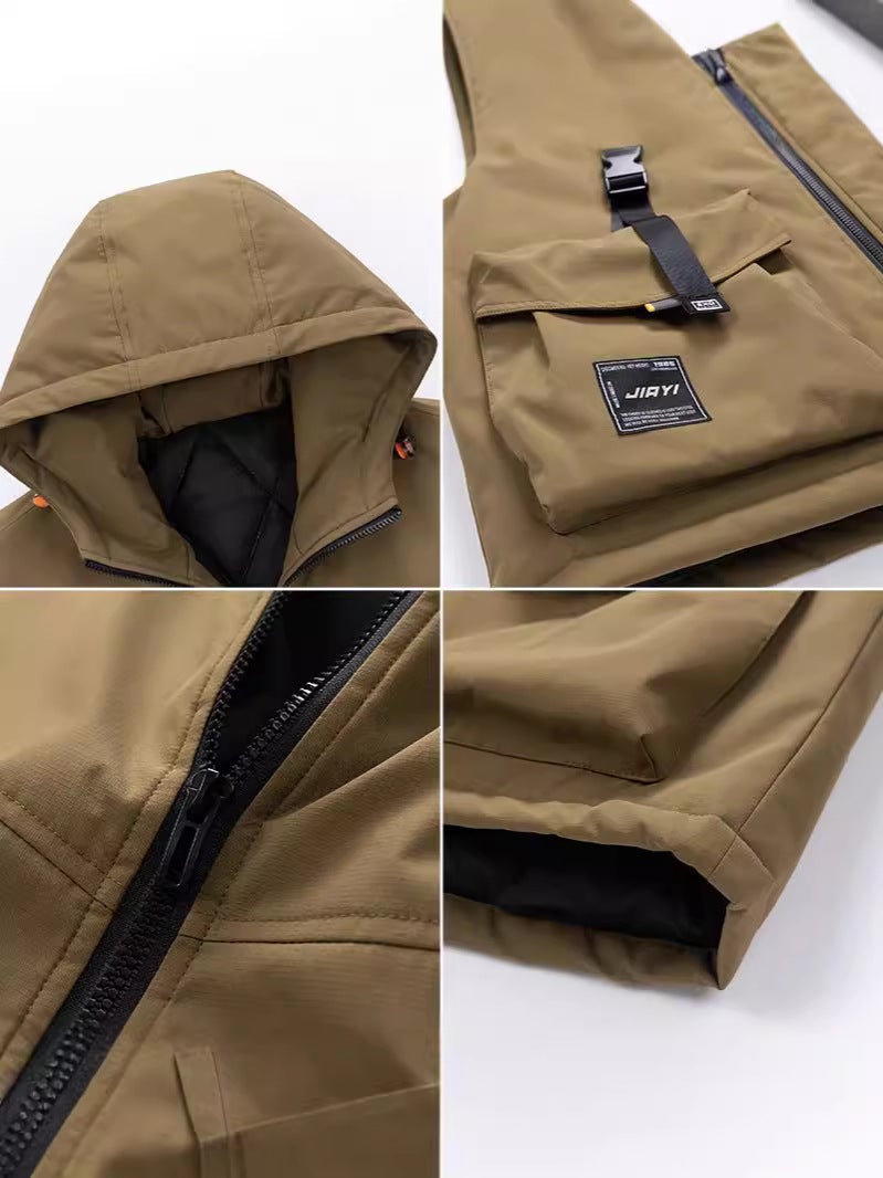 Cotton Vest Retro Multi-Pocket Workwear Vest Men'S Trendy Brand Street Loose Outer Wear Plus Fertilizer Extending Cotton Jacket - Image 3