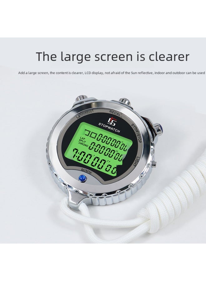 Generic Luminous Metal Stopwatch Timer For Training Fitness Sports Exercise Judging Swimming Track Field Outdoor Sports-Display Accuracy:YS-610L 10 Memories  - Image 2