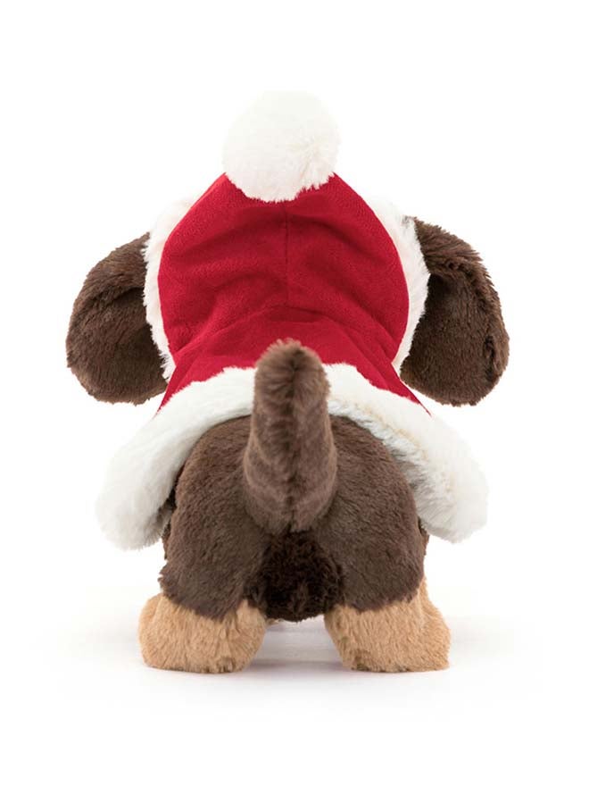 Jellycat كلب النقانق أوتو الدافئ الشتوي - دمية داشهند ناعمة بغطاء وقبعة سانتا حمراء - لعبة عطلة للأطفال بحجم 19 سم، للزينة والهدايا - Image 5