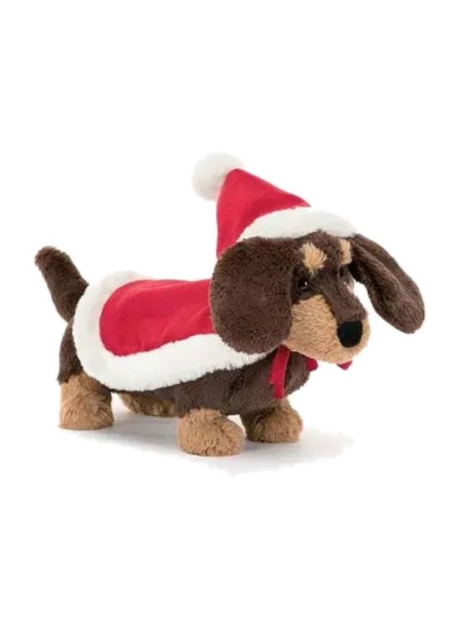 Jellycat Winter Warmer Otto Sausage Dog – Soft Christmas Dachshund Plush in Red Santa Cape & Hat – 19cm Holiday Toy for Kids, Décor & Gifting - Image 1