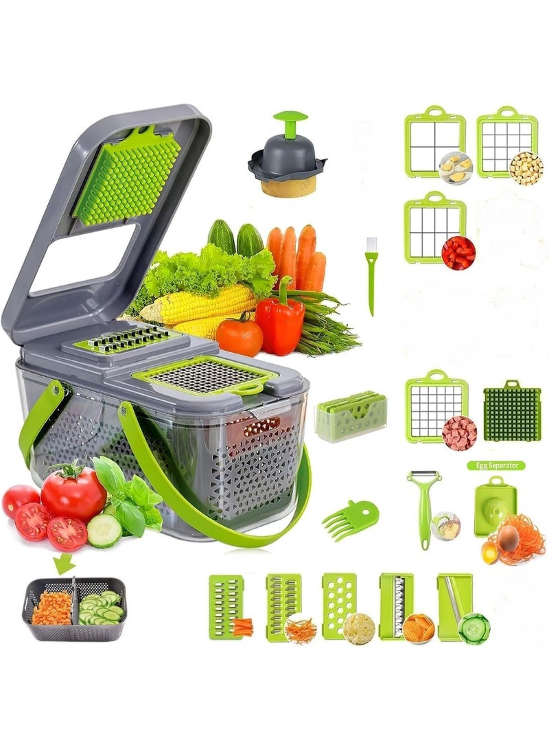 شباسة و قطاعة و شجر الخضروات و الفاكهة (حجم كبير) لصنع السلد الأخضر و سلد الفاكهة (22 قطعة) - Image 2