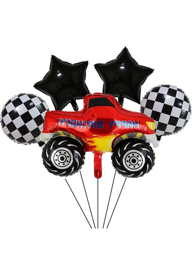 ALY - Monster Truck Party Balloons Supplier 5Pcs Monster Truck Foil Balloons For Kids Birthday Baby Shower Car Theme Party Decorations - Image 1