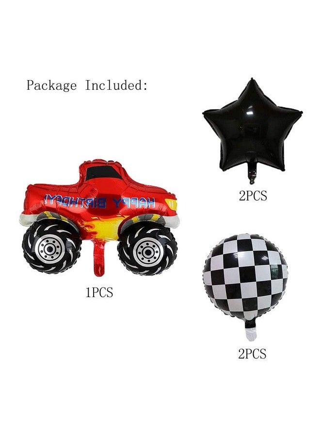 ALY - Monster Truck Party Balloons Supplier 5Pcs Monster Truck Foil Balloons For Kids Birthday Baby Shower Car Theme Party Decorations - Image 1
