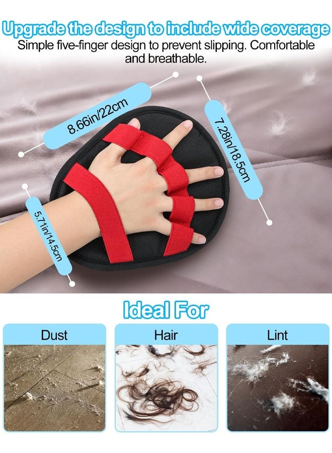 Pet Hair Removal Glove - Magic Brush Electrostatic Mitt For Dogs & Cats, Reusable Grooming Gloves - Dog Hair Remover Tool With 5-Finger Design For Couch, Carpet, Furniture, Laundry & Clothing - Image 2