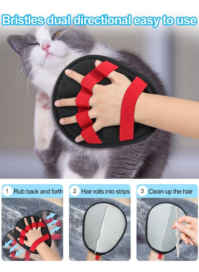 Pet Hair Removal Glove - Magic Brush Electrostatic Mitt For Dogs & Cats, Reusable Grooming Gloves - Dog Hair Remover Tool With 5-Finger Design For Couch, Carpet, Furniture, Laundry & Clothing - Image 3
