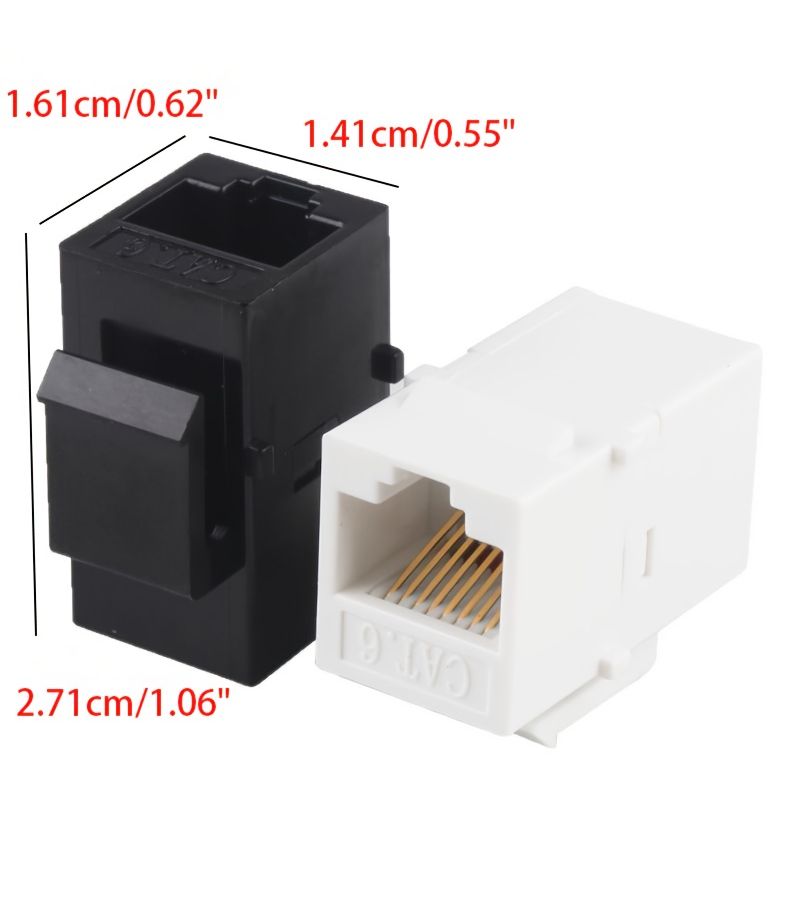 5 Pack Cat6 Keystone RJ45 Coupler Female To Female Inline White - Image 2