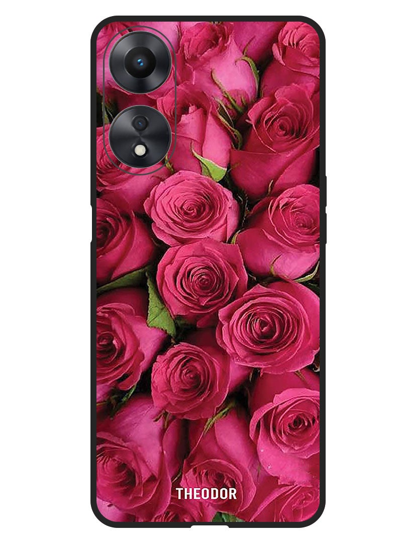 Theodor Protective Case Anti Scratch Shock Proof Bumper Cover For Oppo F23 5G Pink Roses - Image 1