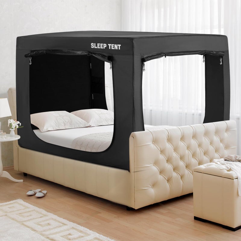 YAVIL Bed Tent Bed Canopy Tents for Adult - Portable Dream Tent Indoor Sleeping Tents 70% Blackout (Full) - Image 1