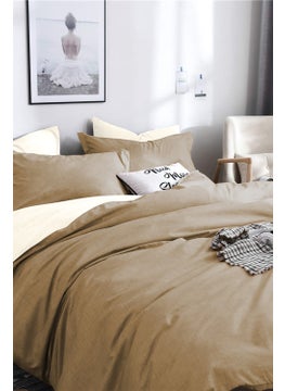 Alla Turca Double Ranforce Double-Sided Duvet Cover Set - Without Sheets - Coffee with milk/cream 