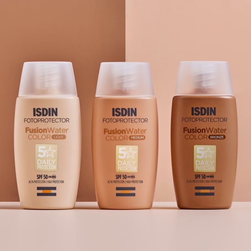 ISDIN Fotoprotector Fusion Water Magic Color (Medium) Spf 50 [50Ml] – Tinted Daily Face Sunscreen With Hyaluronic Acid For Natural Coverage And Oil Control - Image 3