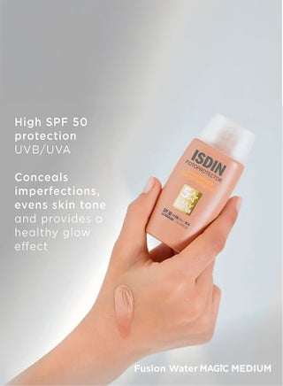 فوتوبروتكتور فيوجن ووتر ماجيك كولور (متوسط) SPF 50 [50 مل] – واقي شمس يومي ملون للوجه مع حمض الهيالورونيك لتغطية طبيعية وتحكم في الزيوت - view 3