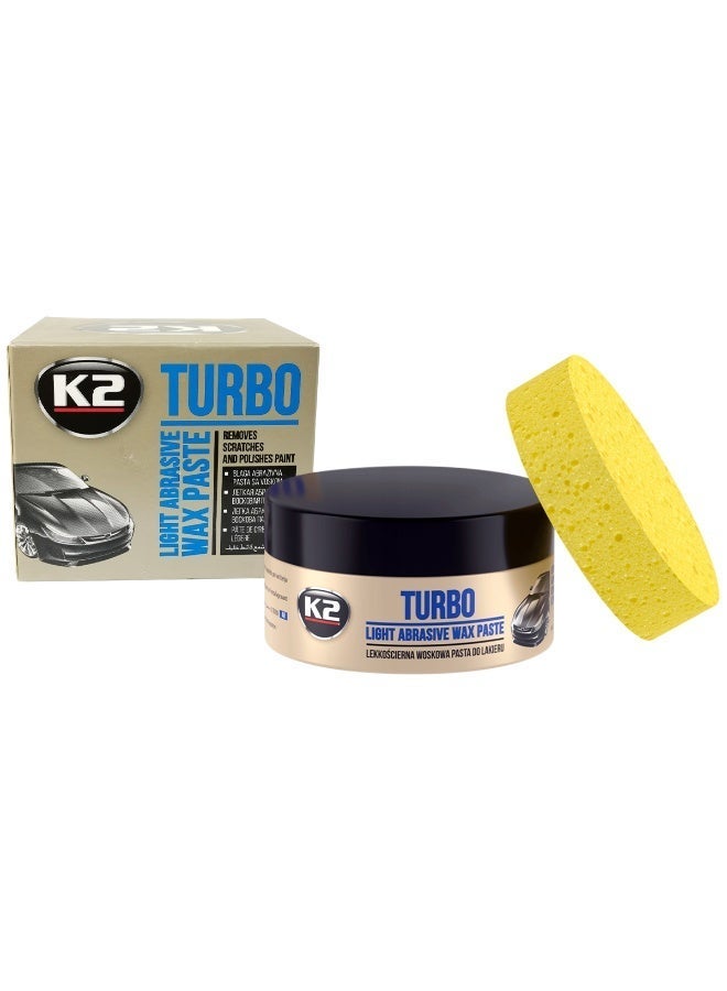كي 2 معجون شمع K2 Turbo الخفيف الكاشط (250 جم) - مركب تلميع طلاء السيارات، شمع لإزالة الخدوش، ومستحضر لاستعادة اللمعان الفائق لهيكل السيارة. - Image 4