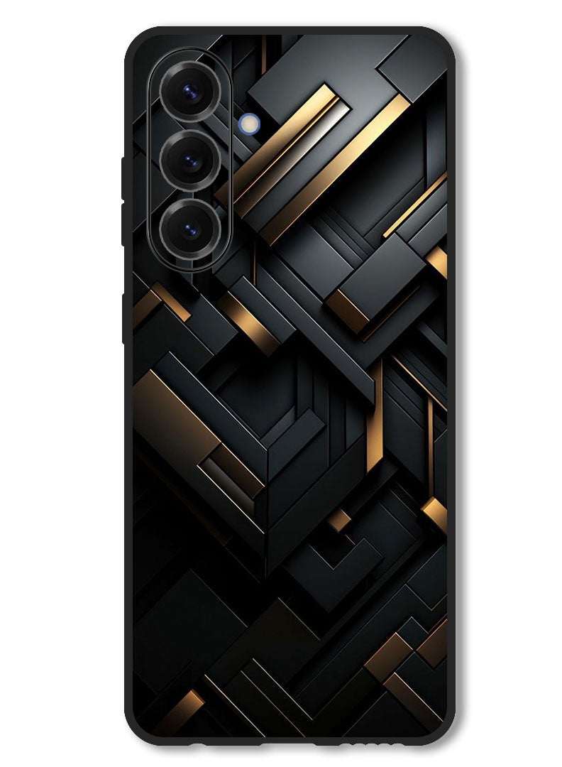 Theodor Case Compatible with Samsung Galaxy M56 6.74 Inch Protection Shockproof Bumper Cover Black Dourado - Image 1