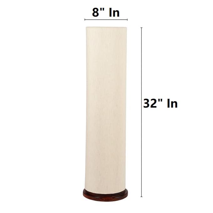 BTR CRAFTS® Cylinder Shape Wooden Base, Corner Decorative Floor lamp, Bedroom, Living Room, Home Décor, Pack of 1 (Beige) - Image 5