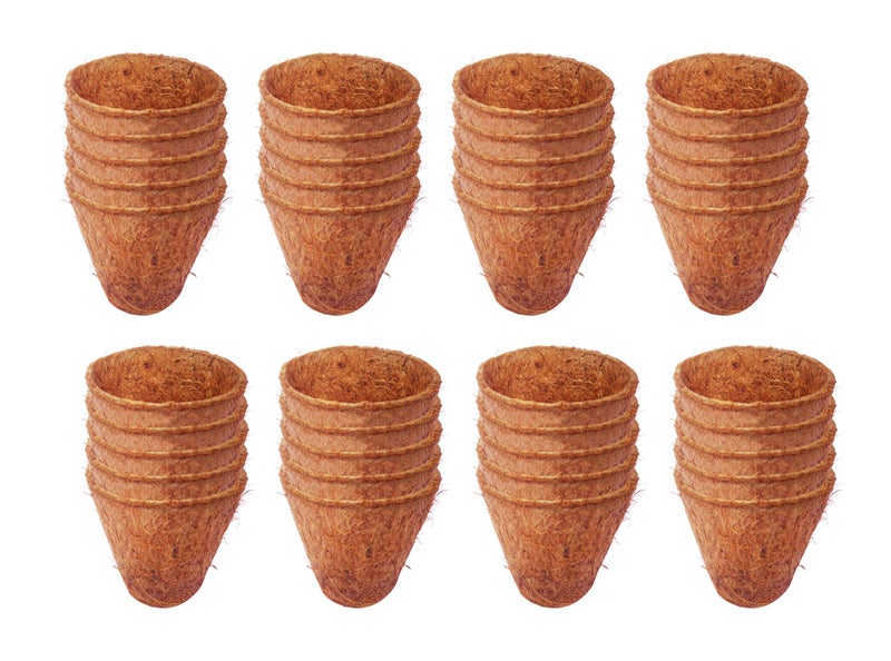 COIR GARDEN Coconut Fiber Seedling Pot, 6cm x 3.5cm x 5cm, 40 Pieces - Image 1