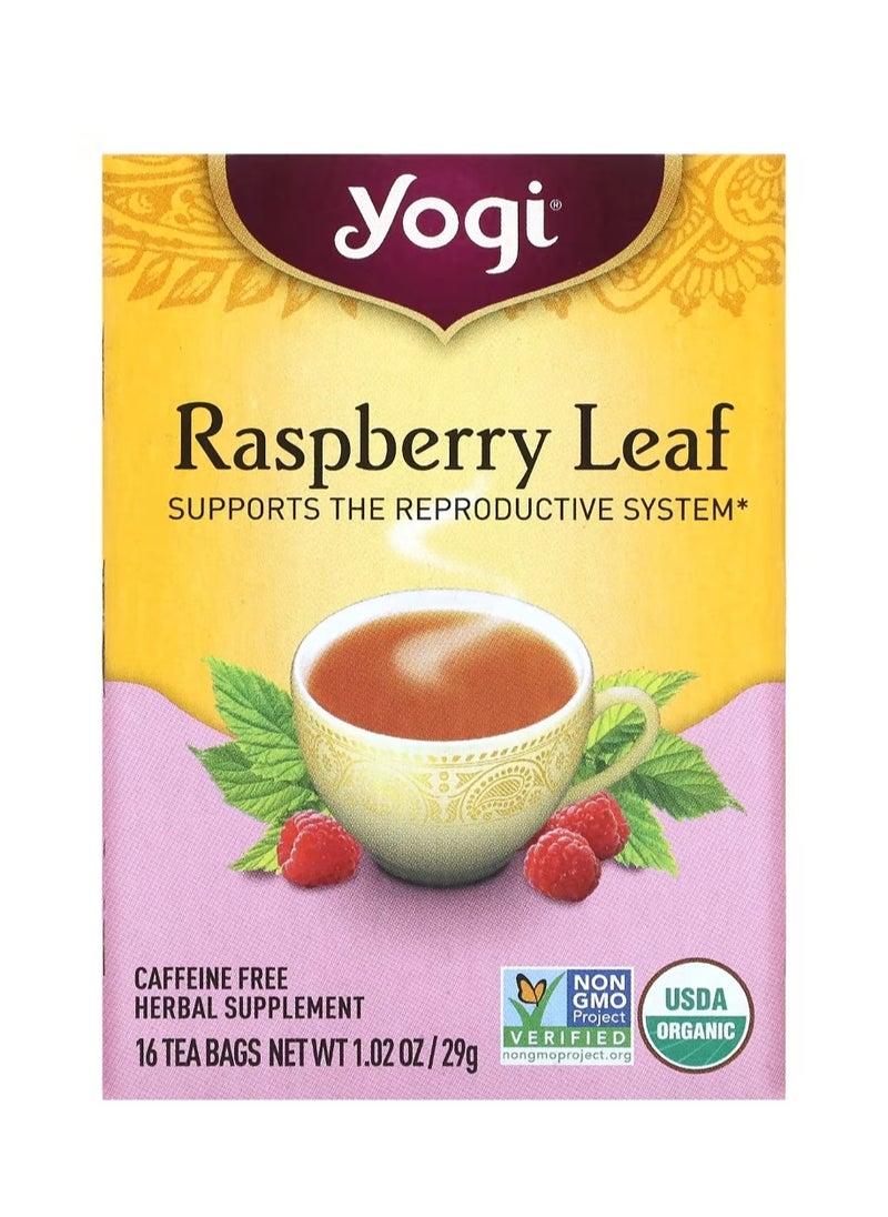 Yogi Tea Raspberry Leaf Caffeine Free 16 Tea Bags 1.02 oz (29 g)  - Image 1