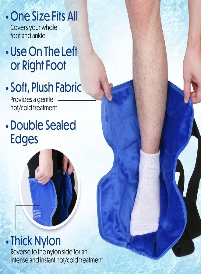 MEDLOT Ankle Ice Pack Wrap, Full Foot Large Reusable Hot Cold Therapy Pack for Achilles Tendonitis Relief, Swelling, Plantar Fasciitis, Heel Pain, Plush Lining, with Strap, Birthday Father's Day Gift - Image 2