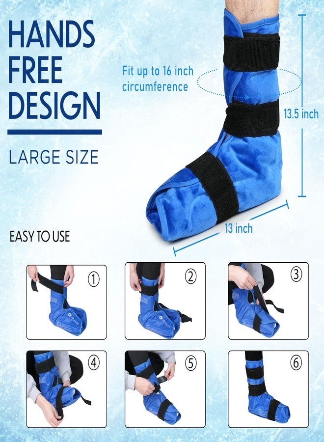 MEDLOT Ankle Ice Pack Wrap, Full Foot Large Reusable Hot Cold Therapy Pack for Achilles Tendonitis Relief, Swelling, Plantar Fasciitis, Heel Pain, Plush Lining, with Strap, Birthday Father's Day Gift - Image 5