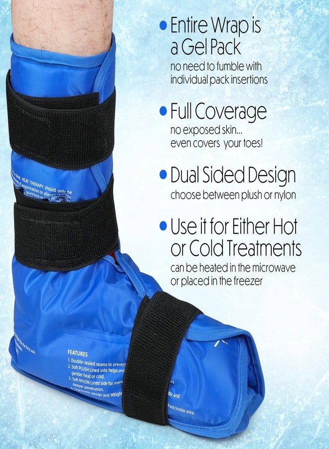 MEDLOT Ankle Ice Pack Wrap, Full Foot Large Reusable Hot Cold Therapy Pack for Achilles Tendonitis Relief, Swelling, Plantar Fasciitis, Heel Pain, Plush Lining, with Strap, Birthday Father's Day Gift - Image 4