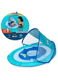 SwimWays Baby Spring Float With Adjustable Canopy And Upf Sun Protection Blue Lobster  - Image 1