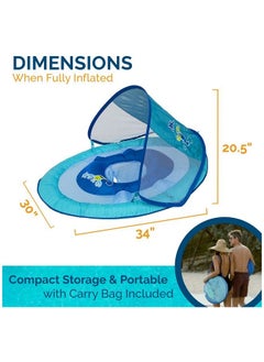 SwimWays Baby Spring Float With Adjustable Canopy And Upf Sun Protection Blue Lobster  - Image 5
