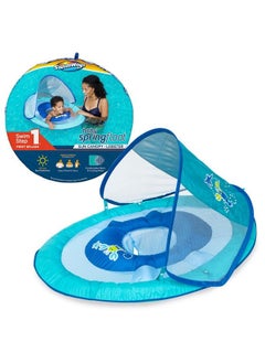 SwimWays Baby Spring Float With Adjustable Canopy And Upf Sun Protection Blue Lobster  - Image 2