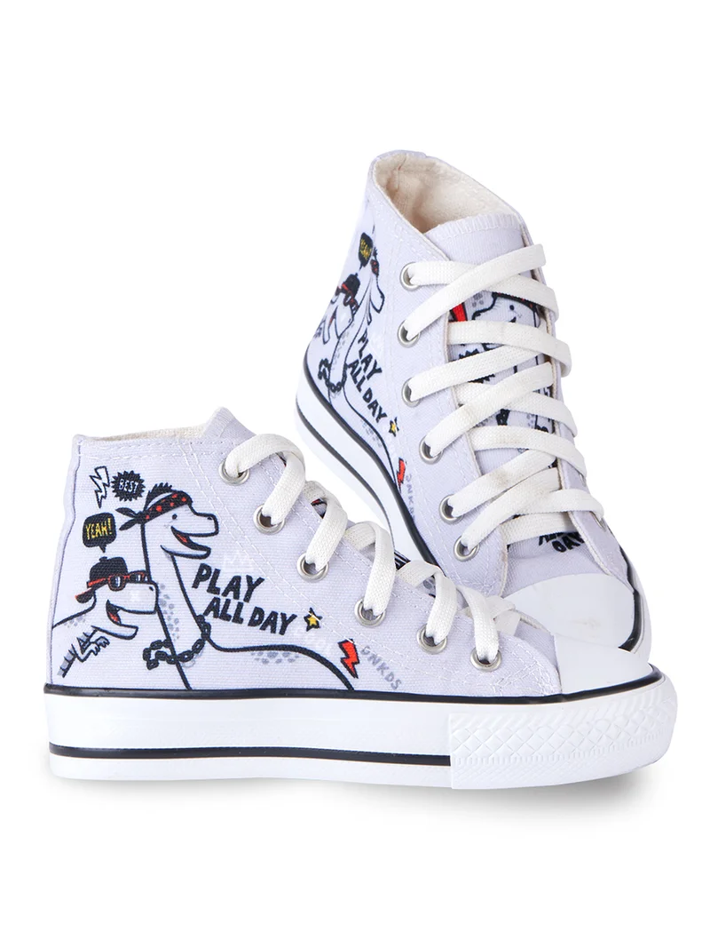 Denokids Play Allday High Top Boy Grey Sneakers