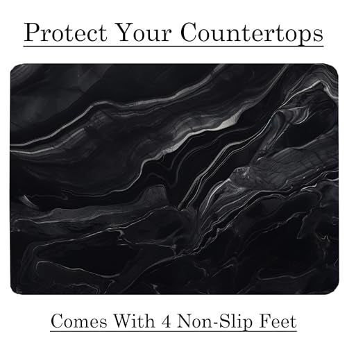 DAJDC Black Marble Kitchen Glass Cutting Board Ocean Decorative Gift Marbled Granite Stone Rock Gift For Her Mom Wife (Black Marble) - Image 5